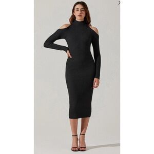 ASTR the Label Black Cold Shoulder Dress